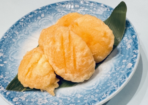 桃の天ぷら