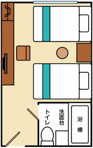 ポートタワー側スタンダードツイン 間取り図